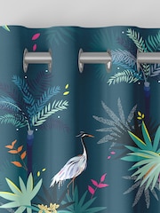Sara Miller Teal Green Heron Made to Measure Curtains - Image 7 of 9