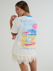 Skinnydip White Peanuts I love the Beach T-Shirt - Image 2 of 6