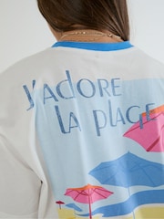 Skinnydip White Peanuts I love the Beach T-Shirt - Image 5 of 6