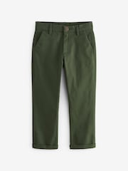 Dark Green Regular Fit Stretch Chino Trousers (3-16yrs) - Image 1 of 3