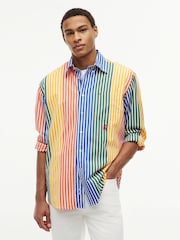 Tommy Hilfiger Relaxed Fit Multicolour Stripe Poplin Shirt - Obraz 1 z 5