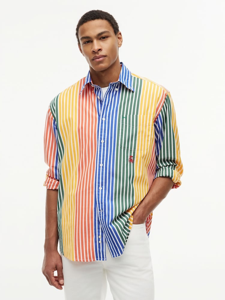 Tommy Hilfiger Relaxed Fit Multicolour Stripe Poplin Shirt - Obraz 1 z 5