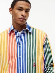 Tommy Hilfiger Relaxed Fit Multicolour Stripe Poplin Shirt - Obraz 4 z 5