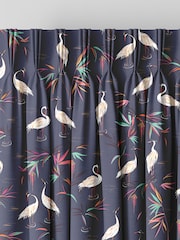 Sara Miller Smoke Blue Heron Made to Measure Curtains - Image 5 of 9