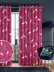 Sara Miller Fuchsia Pink Heron Made to Measure 100% Cotton Curtains - Image 1 of 9