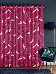 Sara Miller Fuchsia Pink Heron Made to Measure 100% Cotton Curtains - Image 2 of 9