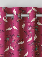 Sara Miller Fuchsia Pink Heron Made to Measure 100% Cotton Curtains - Image 7 of 9