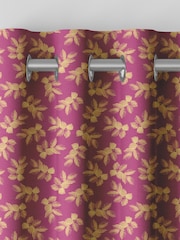 Sara Miller Fuchsia Pink Etched Leaves Made to Measure 100% Cotton Curtains - Image 7 of 9