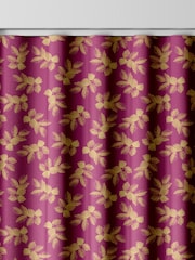 Sara Miller Fuchsia Pink Etched Leaves Made to Measure 100% Cotton Curtains - Image 8 of 9