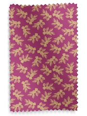 Sara Miller Fuchsia Pink Etched Leaves Made to Measure 100% Cotton Curtains - Image 9 of 9