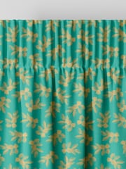 Sara Miller Green Etched Leaves Made to Measure 100% Cotton Curtains - Image 5 of 9