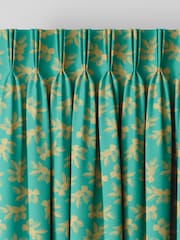 Sara Miller Green Etched Leaves Made to Measure 100% Cotton Curtains - Image 6 of 9