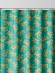 Sara Miller Green Etched Leaves Made to Measure 100% Cotton Curtains - Image 8 of 9