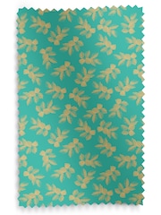 Sara Miller Green Etched Leaves Made to Measure 100% Cotton Curtains - Image 9 of 9