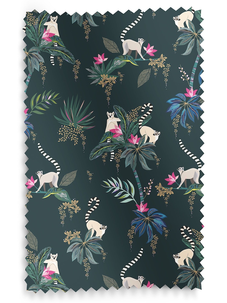 Sara Miller Green Lemur Made to Measure Curtains - Image 9 of 9