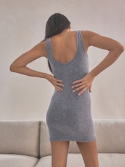 self. Grey Rib Seamfree Sleeveless Dress - Image 4 of 7