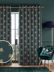 Sara Miller Forest Green Small Palm Made to Measure Curtains - Image 1 of 9