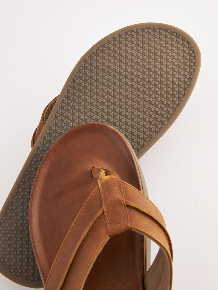 Hellbraun - Leather Toe Post Sandals - Bild 5 von 5 Hellbraun - Leather Toe Post Sandals - Bild 5 von 5