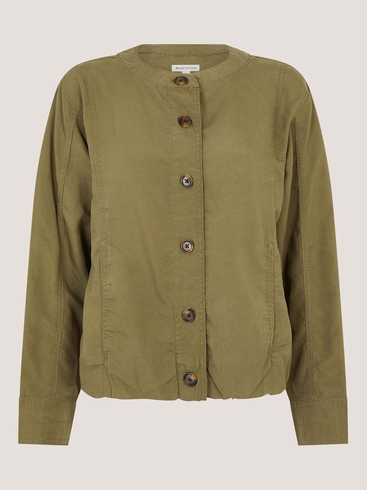 Monsoon Green Colette Linen Jacket - Image 1 of 1