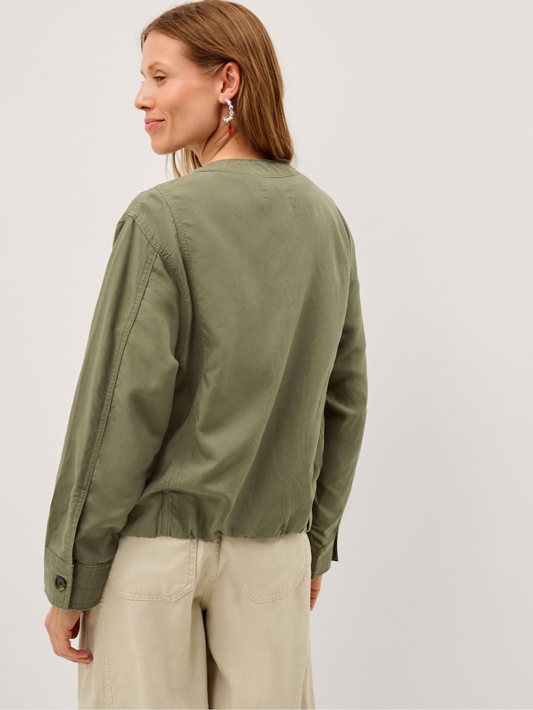 Monsoon Green Colette Linen Jacket - Image 2 of 4 Monsoon Green Colette Linen Jacket - Image 2 of 4
