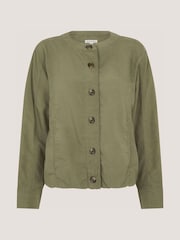 Monsoon Green Colette Linen Jacket - Image 4 of 4