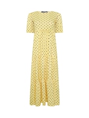 PixieGirl Petite Yellow Spot Tiered Maxi Dress - Image 5 of 5