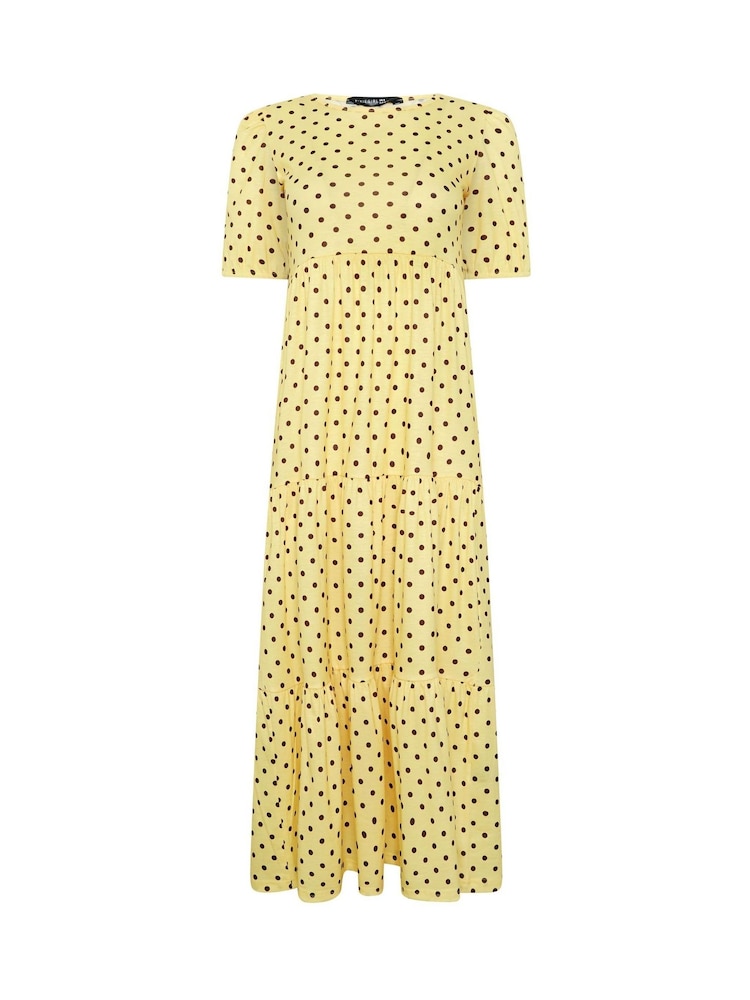 PixieGirl Petite Yellow Spot Tiered Maxi Dress - Image 5 of 5 PixieGirl Petite Yellow Spot Tiered Maxi Dress - Image 5 of 5