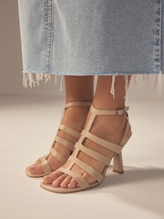 Bone Signature Leather Cage Heeled Sandals - Image 1 of 4