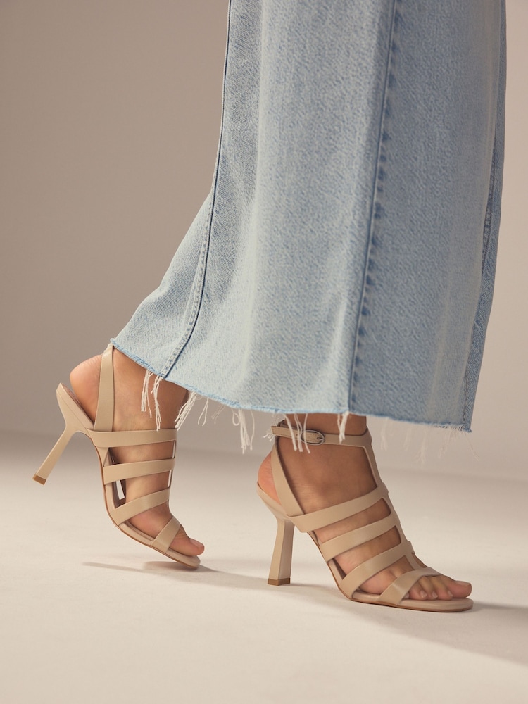 Bone Signature Leather Cage Heeled Sandals - Image 2 of 4