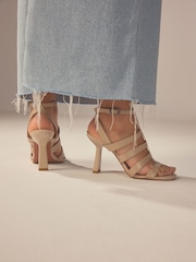 Bone Signature Leather Cage Heeled Sandals - Image 3 of 4