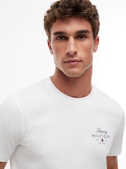 Tommy Hilfiger White Logo Jersey Crew Neck T-Shirt - Image 4 of 5