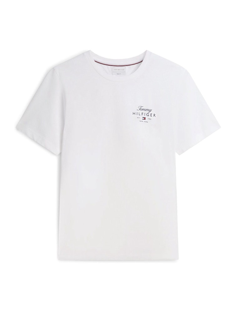 Tommy Hilfiger White Logo Jersey Crew Neck T-Shirt - Image 5 of 5