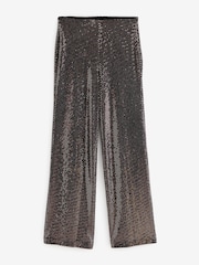 Rose Pink Sequin Wide Leg Trousers - Image 5 of 6