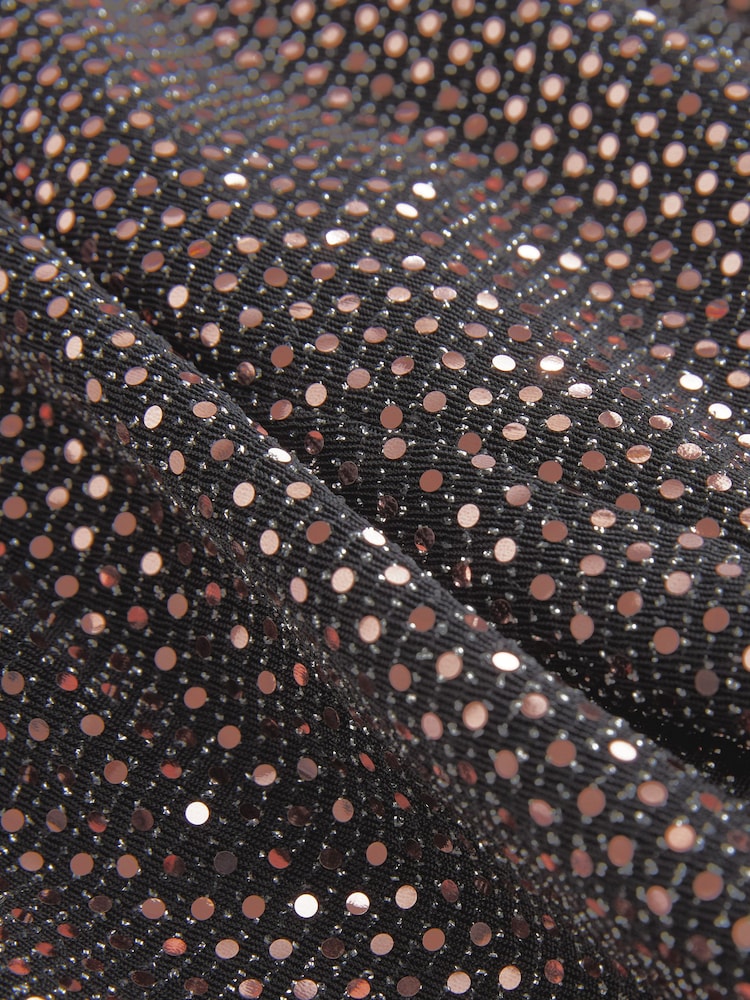 Rose Pink Sequin Wide Leg Trousers - Image 6 of 6