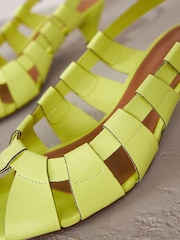 Lime Green Signature Leather Cage Slingback Heels - Image 10 of 10