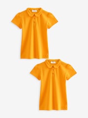 Clarks Yellow Girls Short Sleeve School Shirts 2 Pack - Image 1 of 6