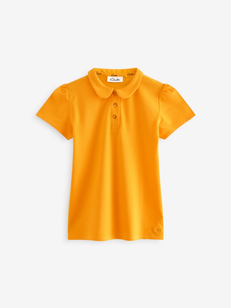 Clarks Yellow Girls Short Sleeve School Shirts 2 Pack - Image 2 of 6