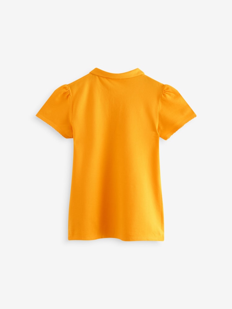 Clarks Yellow Girls Short Sleeve School Shirts 2 Pack - Image 3 of 6