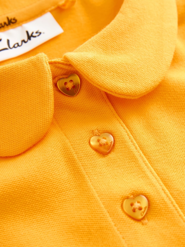 Clarks Yellow Girls Short Sleeve School Shirts 2 Pack - Image 6 of 6