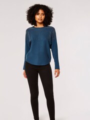Apricot Blue Chandelier Stud Batwing Jumper - Image 3 of 4