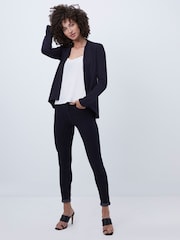 French Connection Blue Jersey Josie Drape Front Jacket - Image 1 of 3