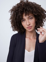 French Connection Blue Jersey Josie Drape Front Jacket - Image 2 of 3