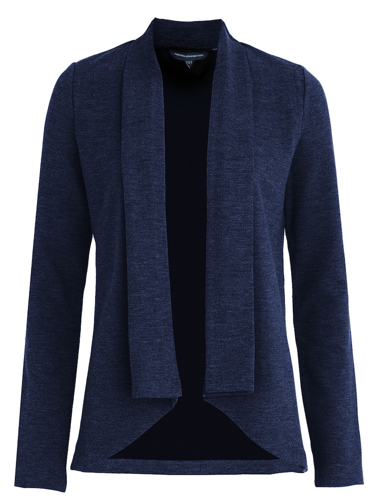 French Connection Blue Jersey Josie Drape Front Jacket - Image 3 of 3