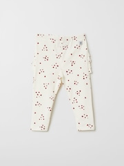 Polarn O. Pyret Red Organic Ruffled Heart Print Leggings - Image 2 of 5
