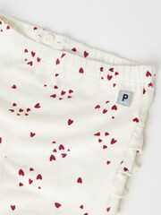 Polarn O. Pyret Red Organic Ruffled Heart Print Leggings - Image 4 of 5