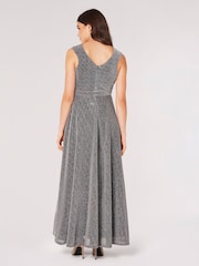 Apricot Silver Dazzle V-Neck Maxi Dress - Image 2 of 4