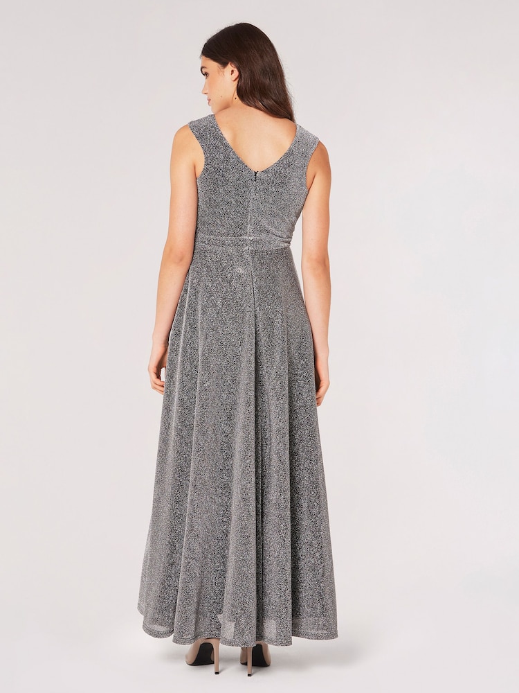 Apricot Silver Dazzle V-Neck Maxi Dress - Image 2 of 4