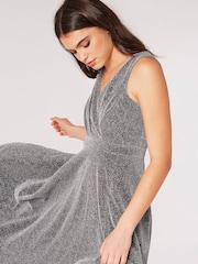 Apricot Silver Dazzle V-Neck Maxi Dress - Image 4 of 4