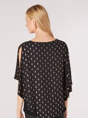 Apricot Black Gold Foil Drops Layer Top - Image 2 of 4