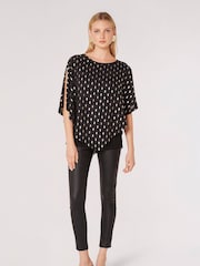 Apricot Black Gold Foil Drops Layer Top - Image 3 of 4